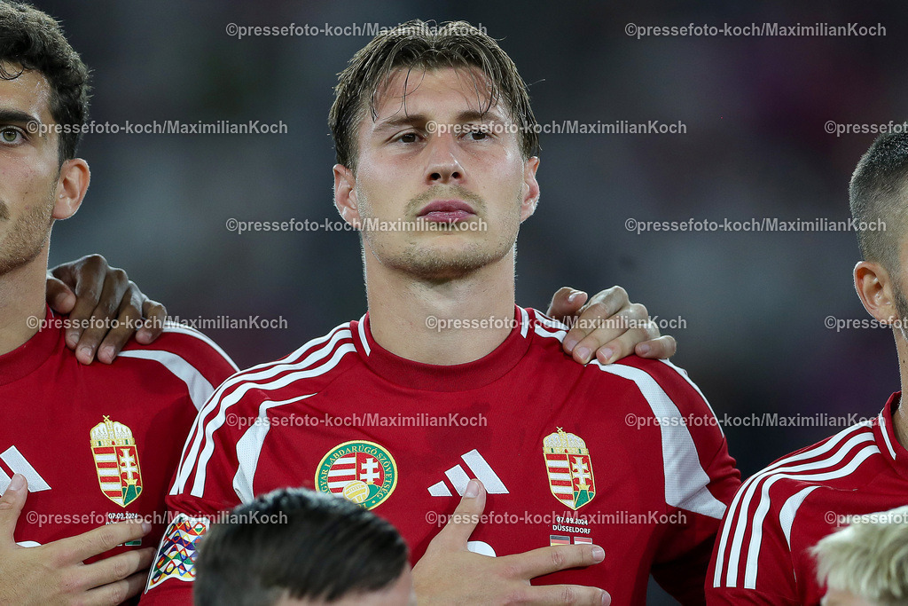 DFB07092402272 | 07.09.2024, Düsseldorf, UEFA Nations League, Deutschland – Ungarn, Merkur Spielarena, Division A, 2024/2025, Gruppe 3: Willi Orban (HUN #6)DFB regulations prohibit any use of photographs as image sequences and or quasi-video.