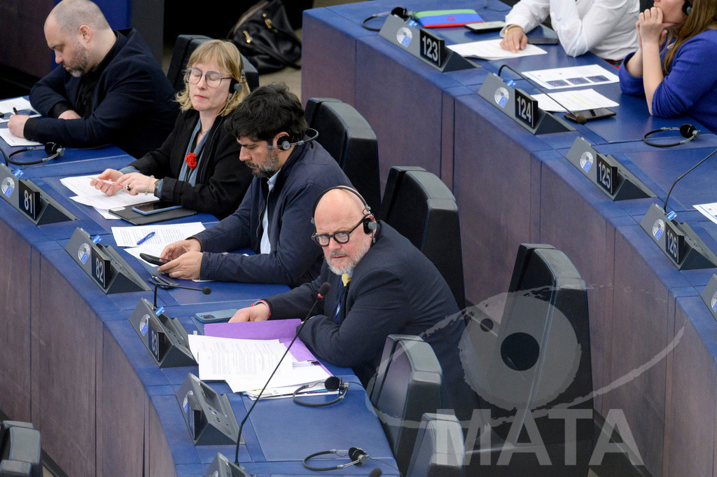 _DWI0222 | Marc Angel (MdEP 2019-2024, Parti ouvrier socialiste luxembourgeois, Luxemburg) bei Wiederaufnahme der letzte Plenarsitzung. Das Europäische Parlament in Straßburg, 22.04.2024 - Realisiert mit Pictrs.com
