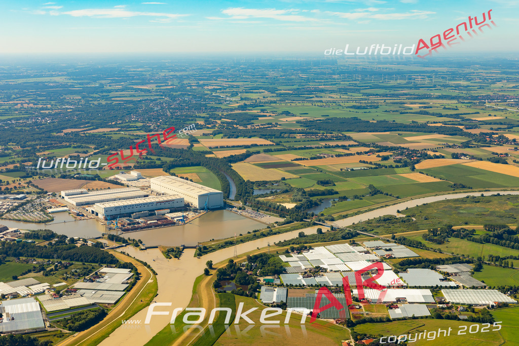 Aktuelles Luftbild von Bokel Papenburg - Die Luftaufnahme wurde 2022 mittels UL-Flugzeug erstellt ( keine Drohne ) - hochauflösende Kamera-Systeme von  Canon -Beste Qualität - Für grossformatige Ausdrucke geeignet. Die Geschenkidee !