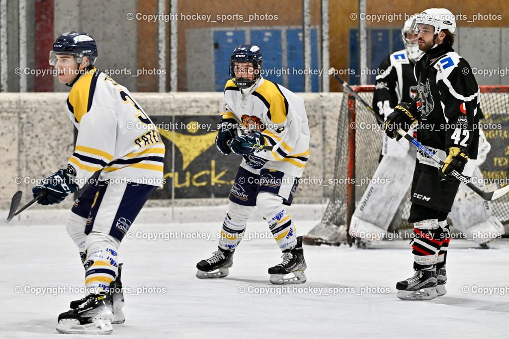 EC Tigers Paternion vs. Tarco Wölfe II | #3 Kronawetter Piersilvio EC Tigers Paternion, #9 Gratzer Julian EC Tigers Paternion, #42 Miklauc Felix Tarco Wölfe II, EC Tigers Paternion vs. Tarco Wölfe II, EC Tigers Paternion vs. Tarco Wölfe II am 19.12.2024 in Spittal an der Drau (Eissportzentrum Spittal), Austria, (Photo by Bernd Stefan)