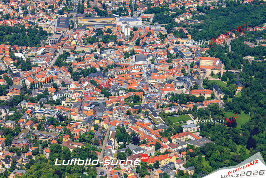 Die Luftaufnahme der Stadt Weimar wurde vom UL-Flugzeug heraus erstellt ( keine Drohne )- hohe Auflösung für beste Qualität