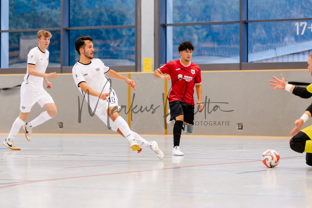 Futsal-Bundesliga, Saison 2025/2026, 2. Spieltag: SC Preußen Münster - FC Liria Futsal Berlin | Futsal-Bundesliga, Saison 2025/2026, 2. Spieltag, SC Preußen Münster empfängt FC Liria Berlin in der Universitäts-Sporthalle in Münster. Foto: sportfotografie.ms | Markus Paletta - Realisiert mit Pictrs.com
