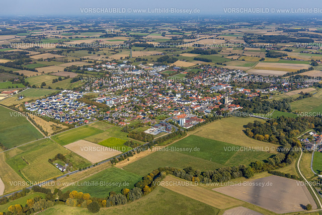 Lippetal200913496Herzfeld-2 | Luftbild, Ortsansicht Niederbauer, kath. Kirche Wallfahrtsbasilika St. Ida, Lippetal, Kreis Soest, Nordrhein-Westfalen, Deutschland