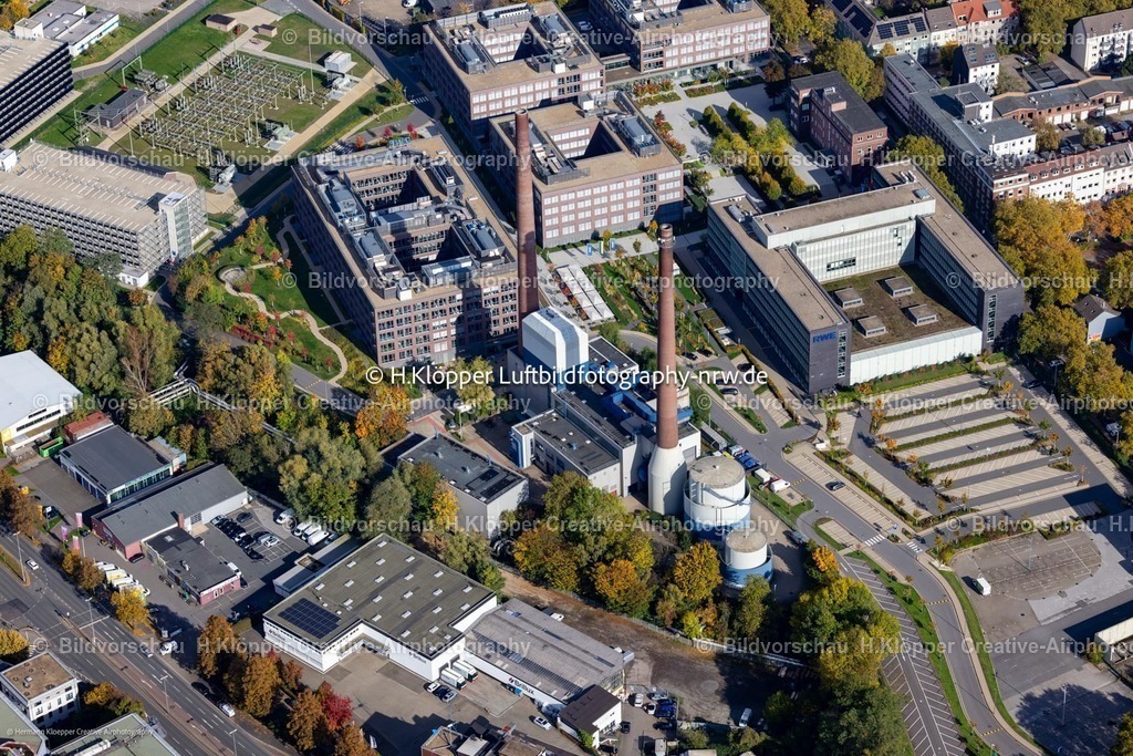 Luftbild Essen-6929 | Luftbild Kraftwerksanlagen des Heizkraftwerkes " Heizwerk Essen-Innenstadt - STEAG Fernwärme " in Essen im Bundesland Nordrhein-Westfalen, Deutschland - Realisiert mit Pictrs.com
