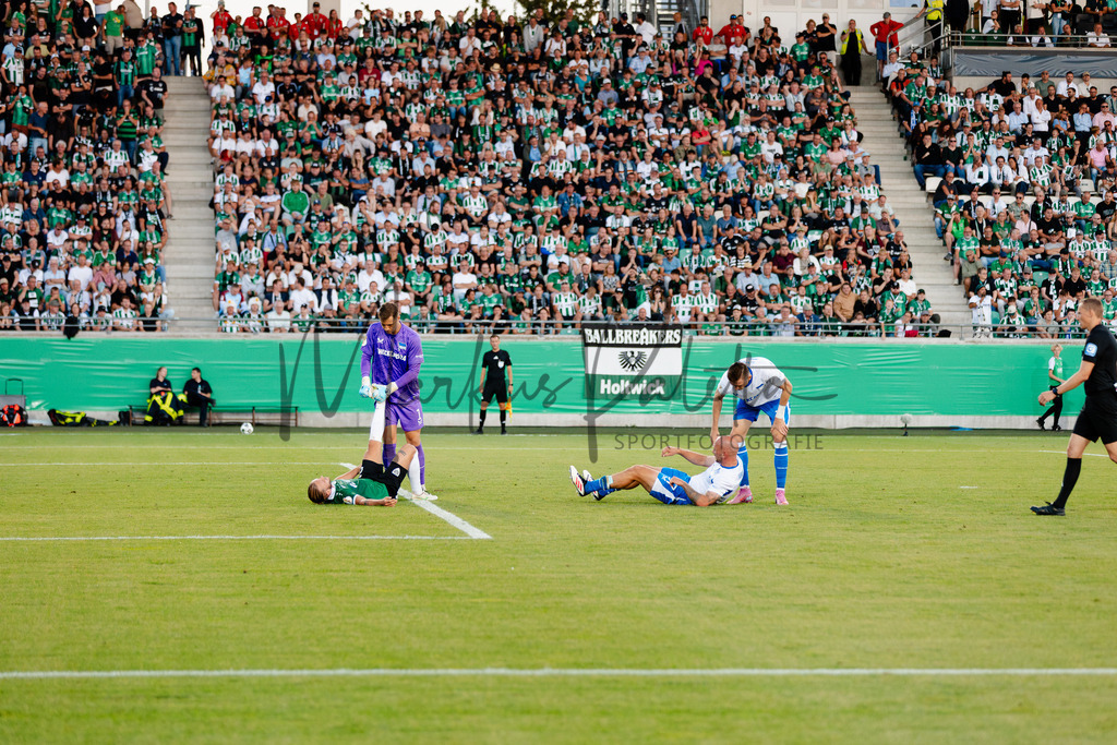 DFB-Pokal 2025/2026, 1. Runde: SC Preußen Münster - Hertha BSC Berlin | Münster, 18.08.2025: DFB-Pokal 2025/2026, 1. Runde, SC Preußen Münster gegen Hertha BSC Berlin im LVM-Preußenstadion in Münster.(Foto: sportfotografie.ms | Markus Paletta) - Realisiert mit Pictrs.com