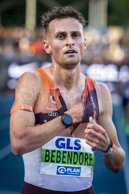 Deutsche Leichtathletik-Meisterschaften; Bochum-Wattenscheid, 25.07.2026 | Deutscher Meister über 3000m Hindernis Karl Bebendorf (Dresdner SC 1898); Deutsche Leichtathletik-Meisterschaften am 25.07.2026 im Lorheide-Stadion, Bochum-Wattenscheid (Nordrhein-Westfalen).