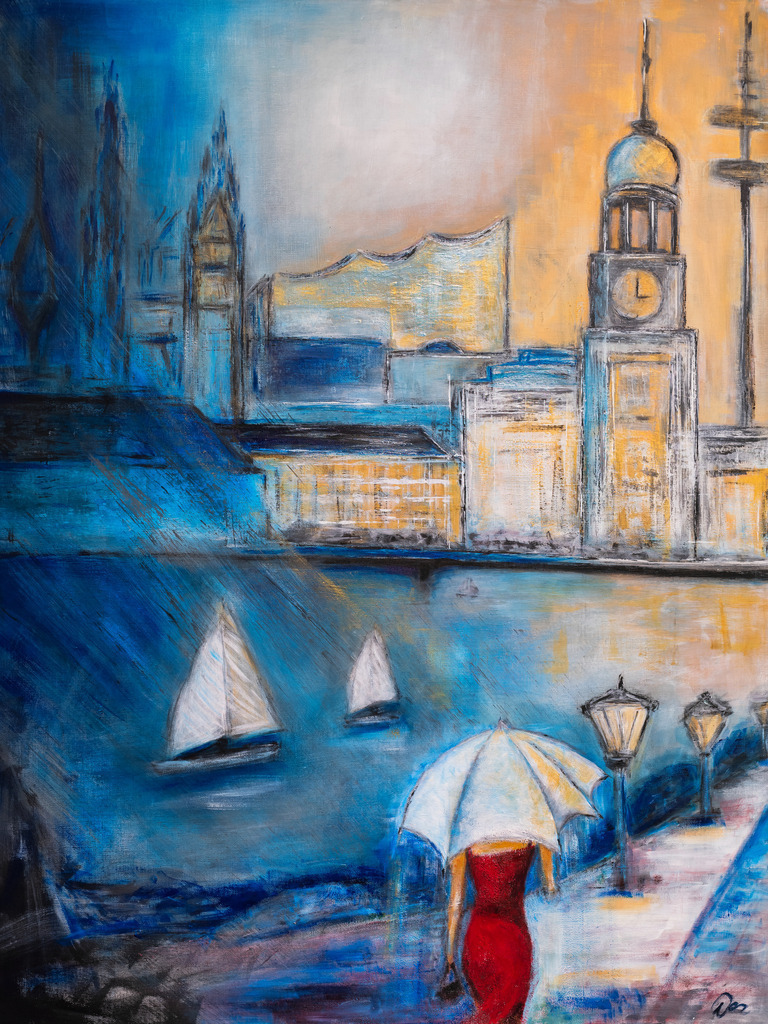 10230616 - Wieder mal Regen | Bestellen Sie dieses Hamburg Gemälde als Kunstdruck in vielen Ausführungen und Formaten. Zur Auswahl gelangen Sie über "Bestellen".
Bei Interesse an Originalgemälden leiten wir Ihre Anfrage gern an die Künstlerin weiter.