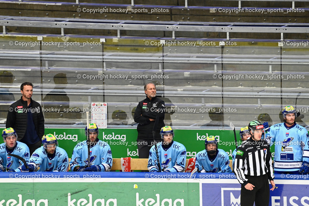 EC iDM Wärmepumpen VSV vs. KHL Sisak | Spielerbank EC VSV, Tray Tuomie Headcoach EC VSV, Marco Pewal Assistant Coach EC VSV, Baustelle, EC iDM Wärmepumpen VSV vs. KHL Sisak, EC iDM Wärmepumpen VSV vs. KHL Sisak am 02.09.2025 in Villach (Stadthalle Villach), Austria, (Photo by Bernd Stefan)