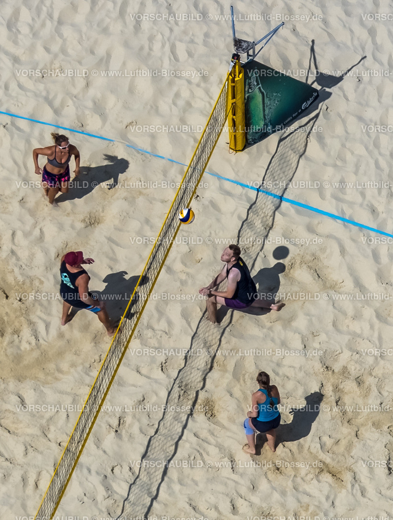Essen220803144-2 | Luftbild, Volleyball am Strand Seaside Beach Baldeney, Baldeneysee, Essen-Bredeney, Essen, Ruhrgebiet, Nordrhein-Westfalen, Deutschland