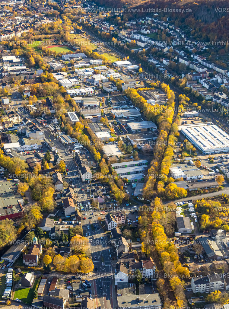 Hagen251103768-2 | Luftbild, Gewerbegebiet An der Kohlenbahn, Bahnlinie und  Haspe-West, Hagen, Ruhrgebiet, Nordrhein-Westfalen, Deutschland
