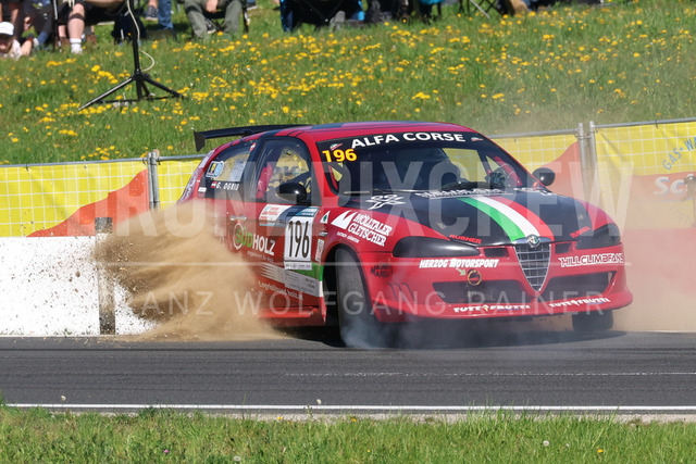 FIA European Hill Climb Championship – Rechberg 2026    | FIA European Hill Climb Championship at Rechberg, held from 24 to 26 April 2026 near Tulwitz, Styria, Austria. The image shows Gottfried OGRIS (AUT) Alfa Romeo 147 GTA Cup, turn around.     