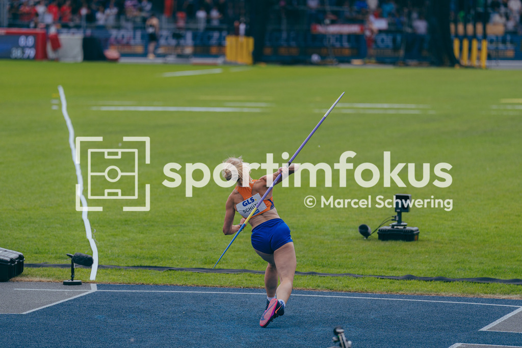 Deutsche Meisterschaften der Frauen und Männer 2026 | Alina Schütz, Bayreuther Turnerschaft, Speerwurf, Deutsche Meisterschaften der Frauen und Männer 2026, Lohrheidestadion Bochum-Wattenscheid, 26.07.2026. Foto: Marcel Schwering / sportimfokus - Realisiert mit Pictrs.com