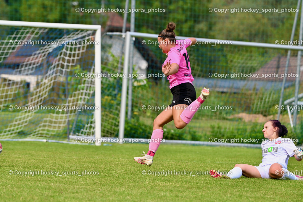 Carinthians Hornets vs. GAK 1902 Frauen | #19 Jana Christina Lemberger Carinthians Hornets, #31 Sarah Haller GAK, Carinthians Hornets vs. GAK 1902 Frauen, Carinthians Hornets vs. GAK 1902 Frauen am 01.09.2024 in Sachsenburg (Sportplatz Sachsenburg), Austria, (Photo by Bernd Stefan)