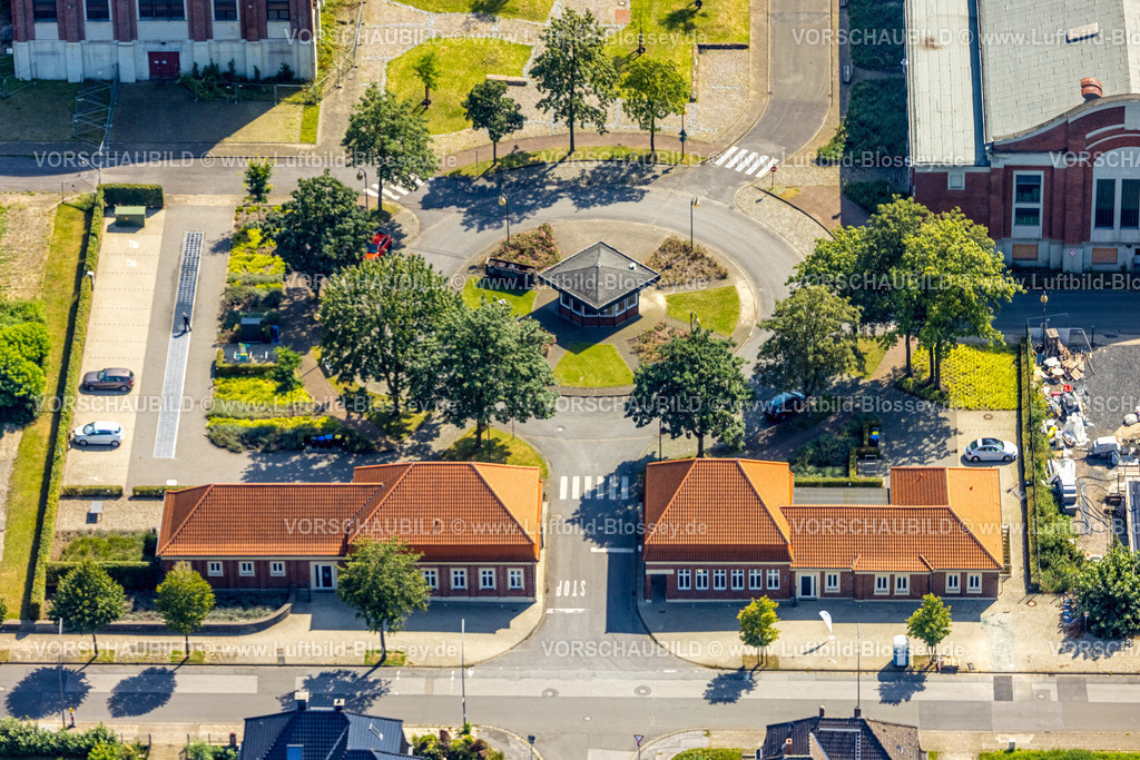 Gelsenkirchen240808086GE-Nord | Luftbild, Eingangsbereich Zeche Westerholt, BSG DSK Bergwerk Lippe, Hassel, Gelsenkirchen, Ruhrgebiet, Nordrhein-Westfalen, Deutschland