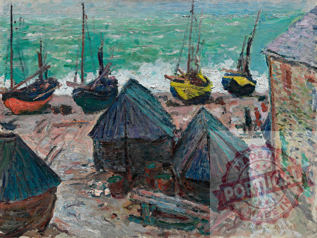 Boats on the Beach at Étretat (1885) by Claude Monet. Original from the Art Institute of Chicago. Digitally enhanced by rawpixel. | Boats on the Beach at Étretat (1885) by Claude Monet. Original from the Art Institute of Chicago. Digitally enhanced by rawpixel. - Realisiert mit Pictrs.com