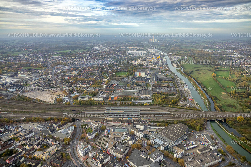 Hamm221012082 | Luftbild, Hafen Hamm, Hauptbahnhof Hamm, Datteln-Hamm-Kanal, Mitte, Hamm, Ruhrgebiet, Nordrhein-Westfalen, Deutschland