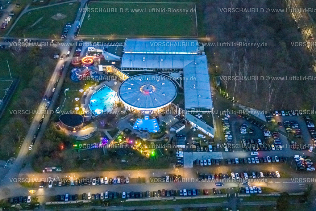 Hamm230102970 | Luftbild, Maximare Erlebnistherme, Nachtaufnahme, Nachtflug, Mitte, Hamm, Ruhrgebiet, Nordrhein-Westfalen, Deutschland