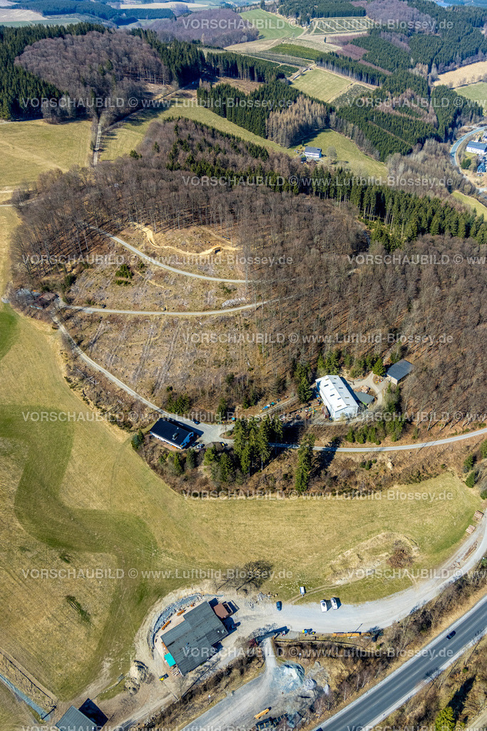 Schmallenberg220303860 | Luftbild, Ski und Freizeitgbiet Hohe Lied, Hellermanns Hütte Skihütte Hohe Lied, Gellinghausen, Schmallenberg, Sauerland, Nordrhein-Westfalen, Deutschland