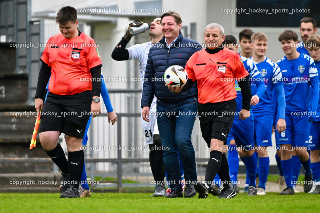 MSC Magdalen vs. SV Wernberg | Fabian Oberscheider Referee, Villacher Bürgermeister Günther Albel, Alfons Tschematschar Referee, MSC Magdalen vs. SV Wernberg, MSC Magdalen vs. SV Wernberg am 10.11.2024 in Magdalen (Sportplatz Magdalen), Austria, (Photo by Bernd Stefan)