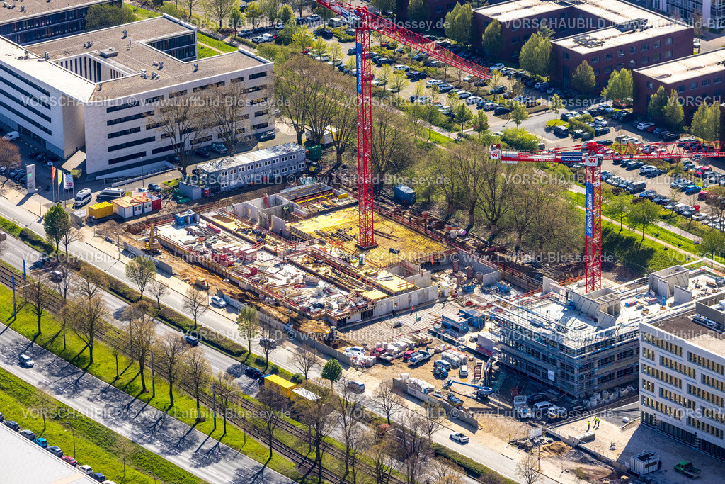 Dortmund230400872 | Luftbild, Baustelle mit Neubau an der Stadtkrone-Ost, Freie-Vogel-Straße, Schüren, Dortmund, Ruhrgebiet, Nordrhein-Westfalen, Deutschland