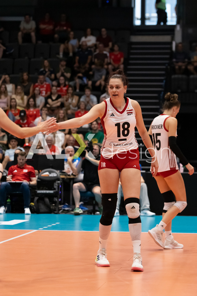 Austria v Switzerland - CEV European League Women | KRIENS, SWITZERLAND - JUNE 14: NINA NESIMOVIĆ of Austria during the CEV European League match between Austria and Switzerland at Pilatus Arena on June 14, 2026 in Kriens, Switzerland. - Realisiert mit Pictrs.com