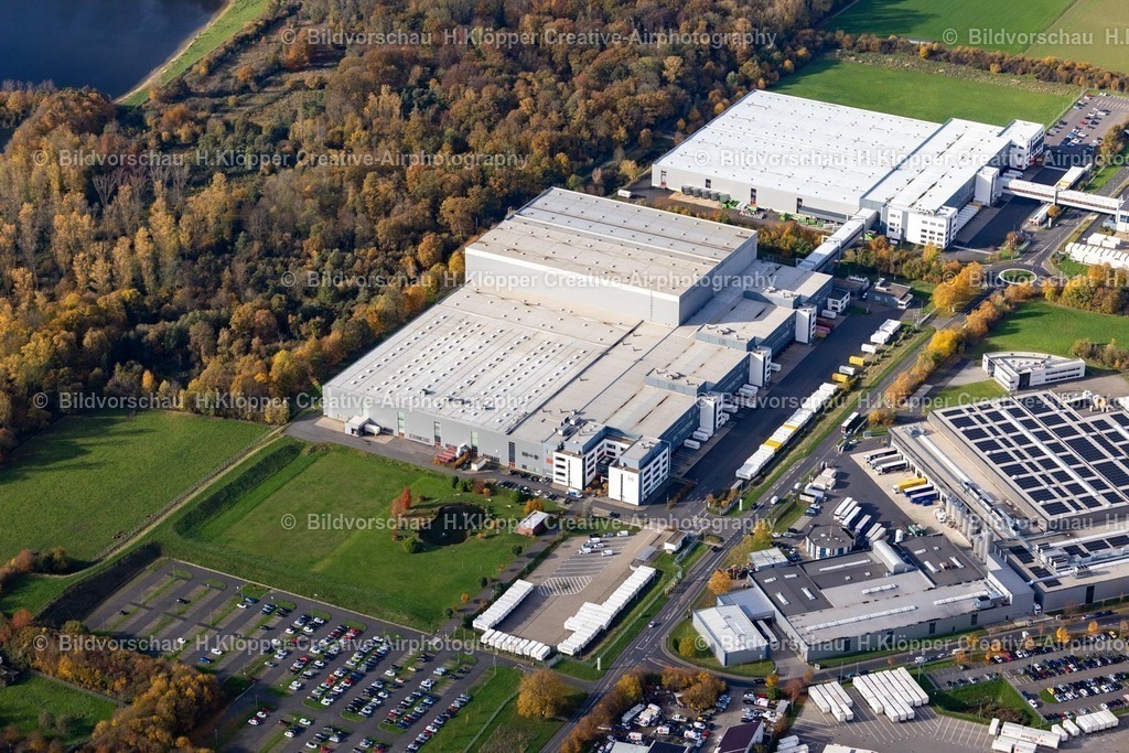 Luftbilder Hückelhoven-7504 | Luftbildfotografie Lagerhallen und Speditionsgebäude " Hermes PaketShop " an der Porschestraße in Hückelhoven im Bundesland Nordrhein-Westfalen, Deutschland - Realisiert mit Pictrs.com