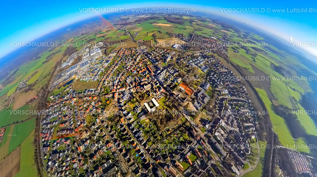 Selm230290013_Bork_Mitte | Luftbild, Übersicht,Fischaugenbild,  Bork, Selm, Ruhrgebiet, Nordrhein-Westfalen, Deutschland