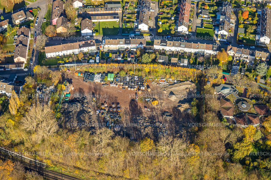 Hagen251103779 | Luftbild, Baustelle ehemaliger Sportplatz Quambusch, Wohnsiedlung und Waldorfkindergarten Hagen e. V., Am Quambusch, herbstliche Bäume,  Haspe-West, Hagen, Ruhrgebiet, Nordrhein-Westfalen, Deutschland