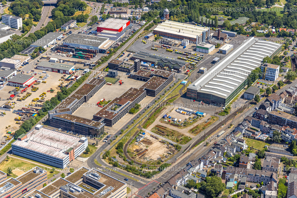 Muelheim230704219 | Luftbild, Ruhrbahn GmbH, Berufsfeuerwehr Mülheim an der Ruhr - Hauptwache Broich, Zur Alten Dreherei, Radschnellweg RS1, Broich - Ost, Mülheim an der Ruhr, Ruhrgebiet, Nordrhein-Westfalen, Deutschland