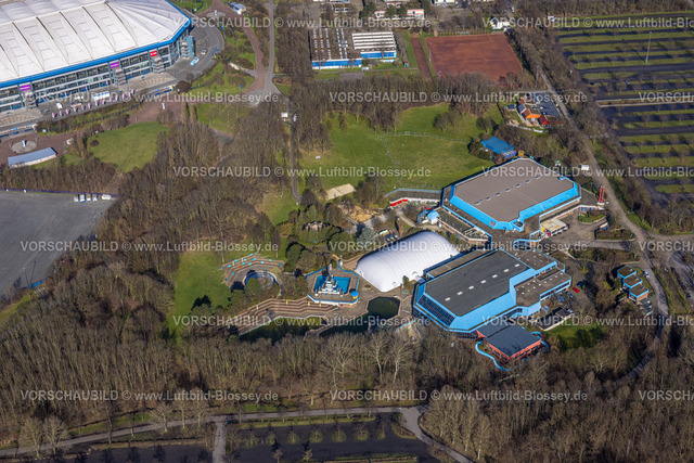 Gelsenkirchen230211365 | Luftbild, Sport-Paradies Freizeitbad, Traglufthalle, neben der Schalke 04 Veltins Arena, Erle, Gelsenkirchen, Ruhrgebiet, Nordrhein-Westfalen, Deutschland