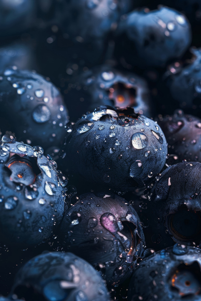 2405017 - Heidelbeeren | Heidelbeeren bedeckt mit Wassertropfen.