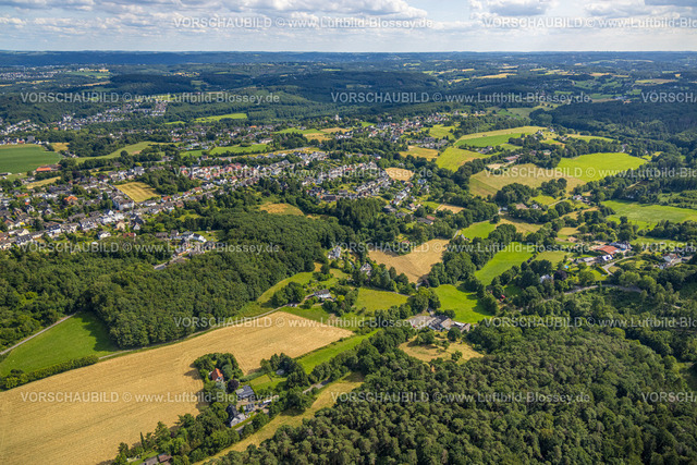 Witten230701489 | Luftbild, Wiesen und Felder Rauendahlstraße, Ortsansicht Ortsteil Bommern, Witten, Ruhrgebiet, Nordrhein-Westfalen, Deutschland