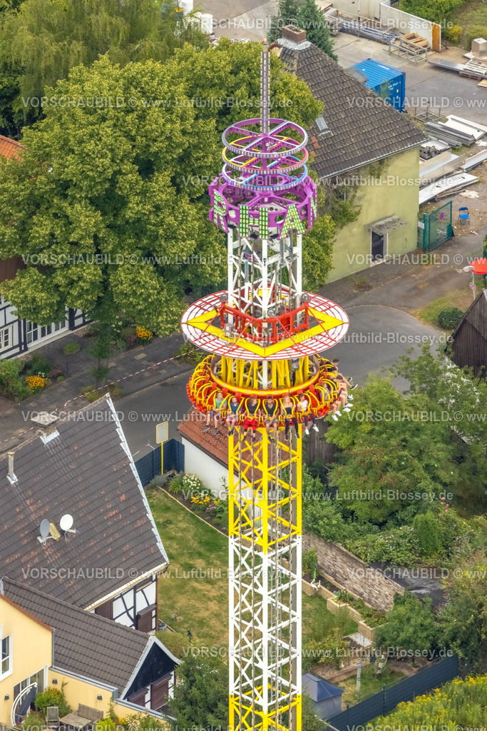 Herne220803920CrangerKirmes |  Luftbild, Cranger Kirmes in Herne-Crange, gut 50 Fahrgeschäfte laden auf das größte Volksfest in NRW ein, Unser Fritz, Herne, Ruhrgebiet, Nordrhein-Westfalen, Deutschland