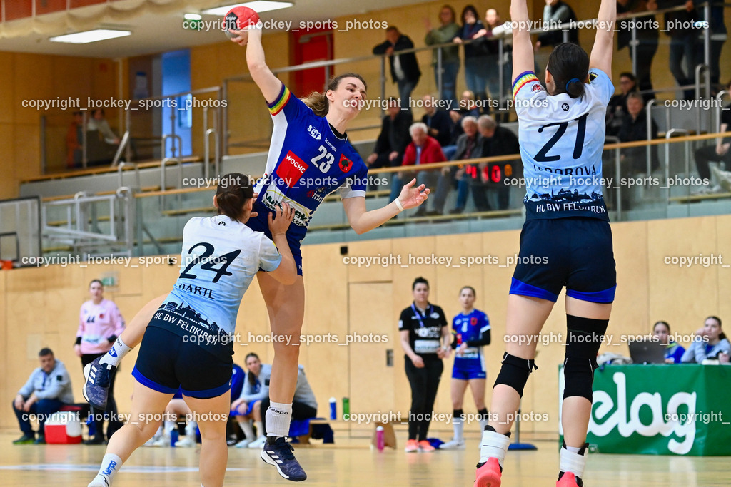SC Ferlach Damen vs. Handballclub BW Feldkirch 1.4.2023 | #24 HARTL Leonie, #23 Prevendar Dorotea, #21 Todorova Madlen