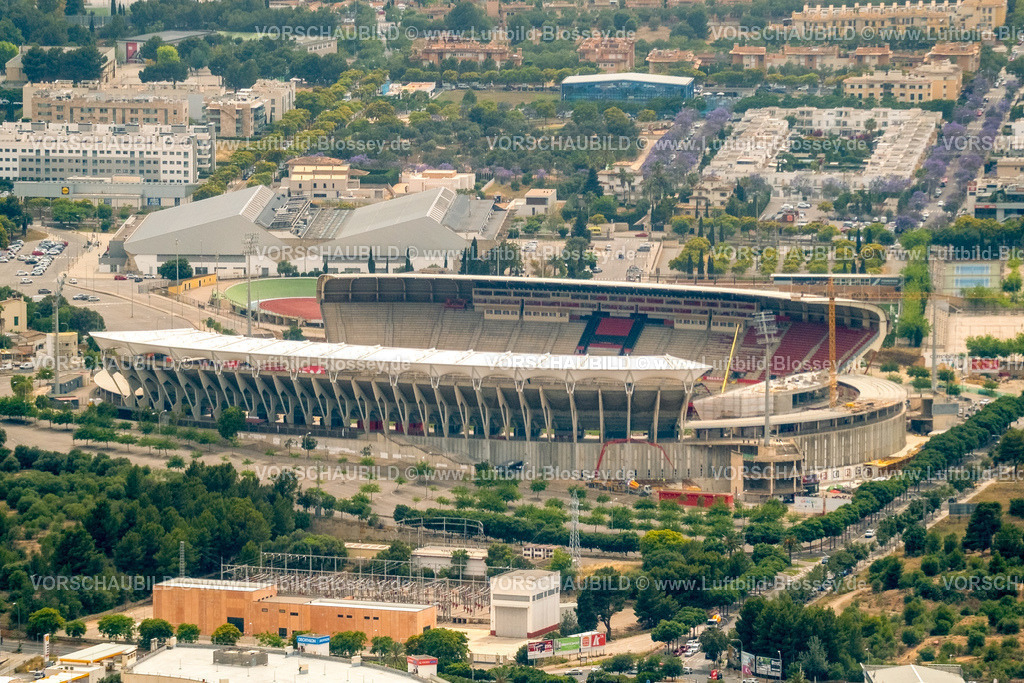 Mallorca230600007N | Luftbild, Fußballstadion Estadi Mallorca Son Moix, Baustelle mit Umbau, Palma, Balearen, Mallorca, Balearische Inseln, Spanien