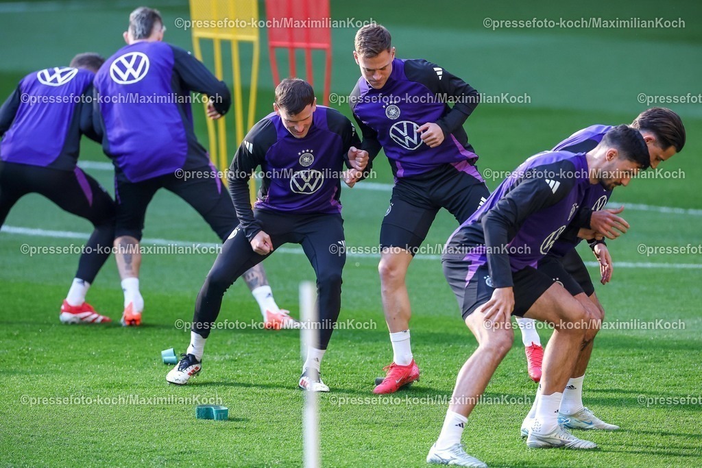 DFB22032502043 | 22.03.2025, Fußball, Abschlusstraining und Pressekonferenz vor dem Nations League  Viertelfinale Deutschland - Italien, Signal Iduna Park, Saison 2024 2025: Joshua Kimmich (GER #06) DFB regulations prohibit any use of photographs as image sequences and or quasi-video.