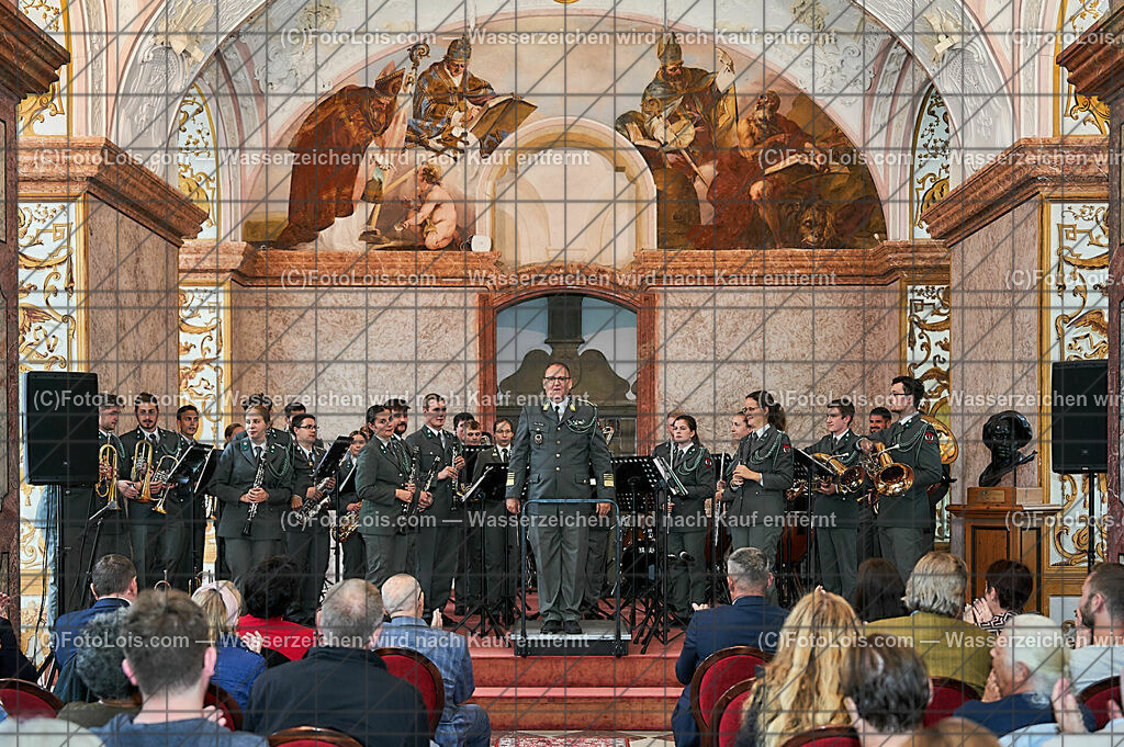ALS1673_XXXIX-Chopin-Festival_Ausklang_Militaermusikkapelle NOe | (C)FotoLois.com, Alois Spandl, XXXIX. internationales CHOPIN-Festival in der Kartause Gaming, AUSKLANG in der Barockbibliothek mit der Militärmusik Niederösterreich unter der Leitung von Militärkapellmeister Oberst Adolf Obendrauf, So 6. August 2023.