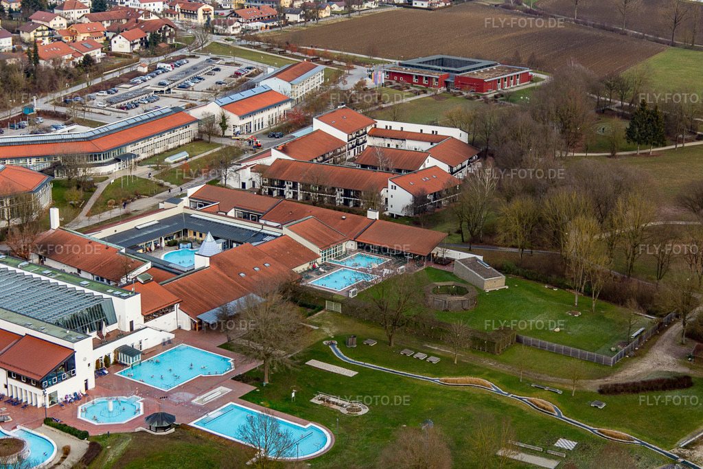 Luftbild: Rottal-Therme im Ortsteil Aunham in Bad Birnbach im Bundesland Bayern in Deutschland. Foto: IMG_085555.jpg vom 31.12.2015 durch Werner Riehm/FLY-FOTO.de