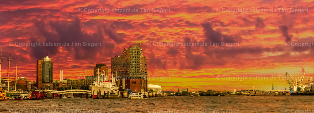 Hamburg Panorama-Sonnenaufgang | Hamburg atemberaubender Sonnenaufgang über der Hafen City Speicherstadt Panorama - Realisiert mit Pictrs.com