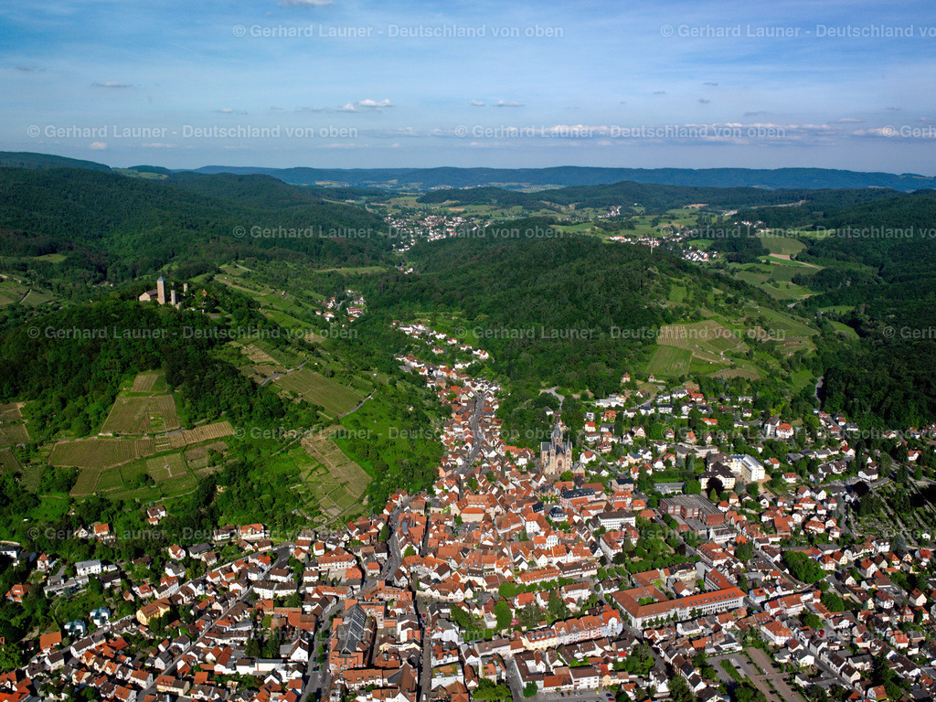 2598027 | Blick auf den Odenwald von Heppenheim über die Starkenburg