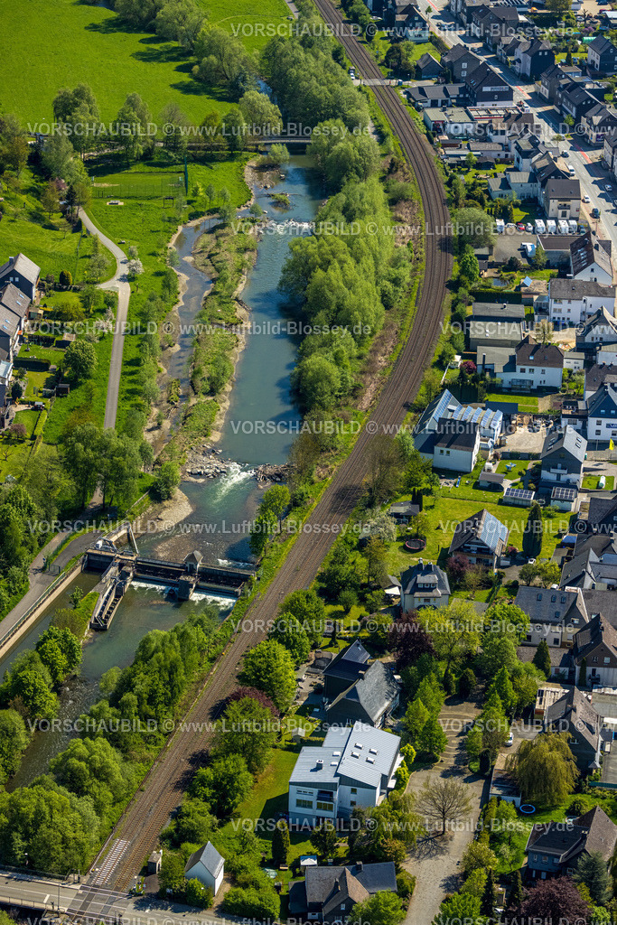 Bestwig230501023 | Luftbild, Stauwehr Velmede und Fluss Ruhr, Velmede, Bestwig, Sauerland, Nordrhein-Westfalen, Deutschland