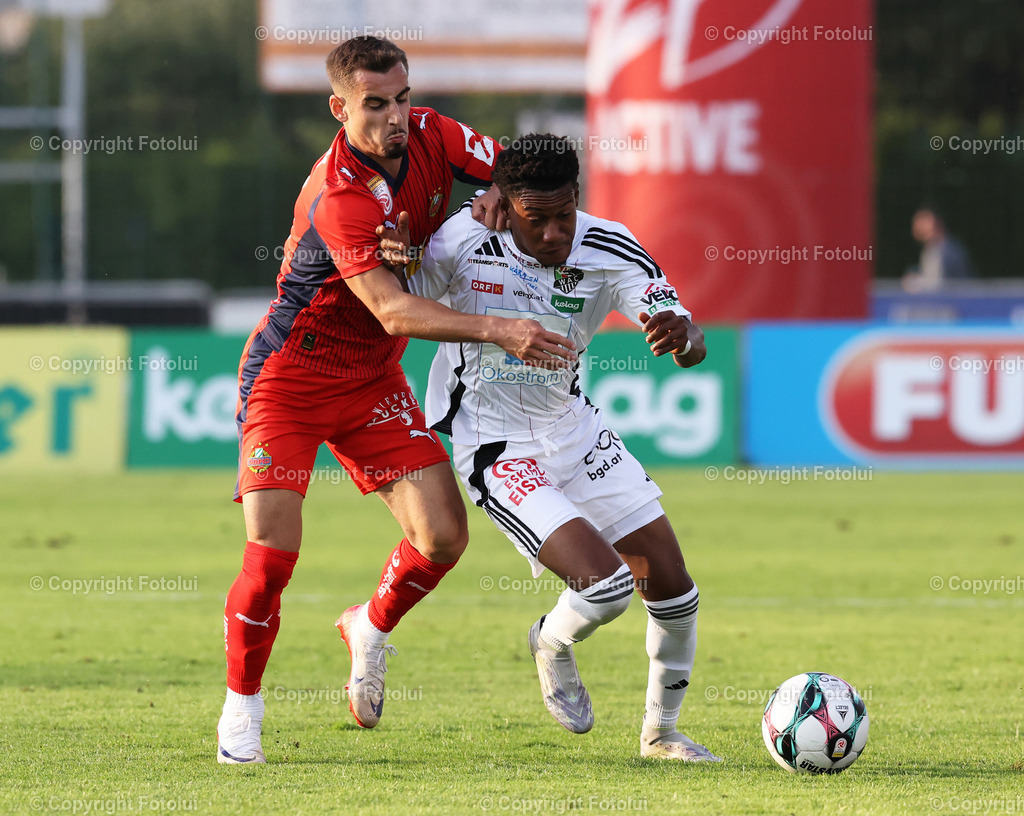 A_LUI_24082025_02 | SPORT,FUSSBALL,ADMIRAL BUNDESLIGA RZ PELLETS WAC-SK RAPID WIEN 24.08.2025 IM BILD: EMMNAUEL AGYEMANG (WAC) UND ANDRIJA RADULIC (RAPID) FOTO:FOTOLUI/MW