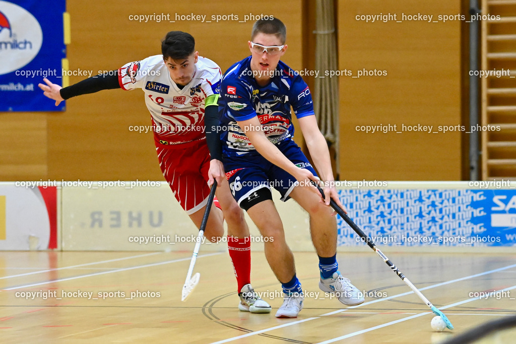 VSV Unihockey vs. KAC Floorball 4.2.2023 | #69 Nikita Münch, #66 Jakob Rainer