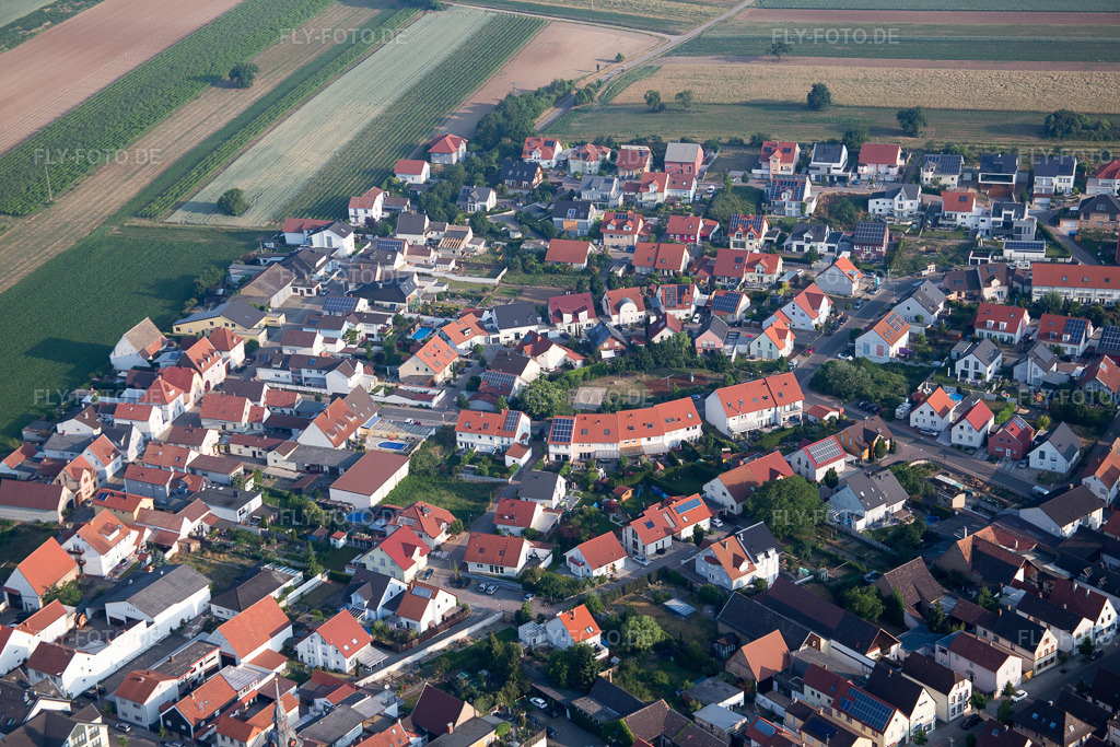 Luftbild: Madenburgstr im Ortsteil Mechtersheim in Römerberg im Bundesland Rheinland-Pfalz in Deutschland. Foto: IMG_080550.jpg vom 12.06.2015 durch Werner Riehm/FLY-FOTO.de