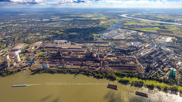 Duisburg241002874 | Luftbild, Hüttenwerke Krupp Mannesmann GmbH HKM am Fluss Rhein, Hüttenheim, Duisburg, Ruhrgebiet, Nordrhein-Westfalen, Deutschland, Duisburg-S