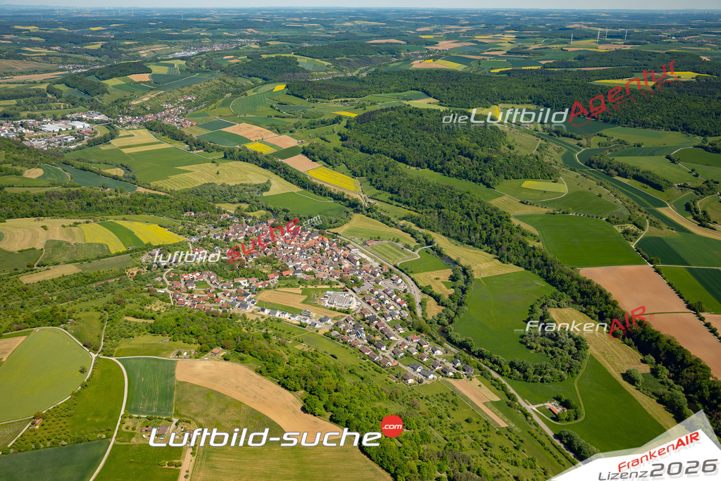 Luftaufnahme  Gommersdorf  Krautheim Das Luftbild wurde 2025 vom UL-Flugzeug heraus erstellt ( keine Drohne ) - Hochauflösende Luftaufnahme -Nicht vergleichbar mit Google Maps oder Satelittenbilder- Die Geschenkidee !Mit Lizenz und Bildrechte bestellbar