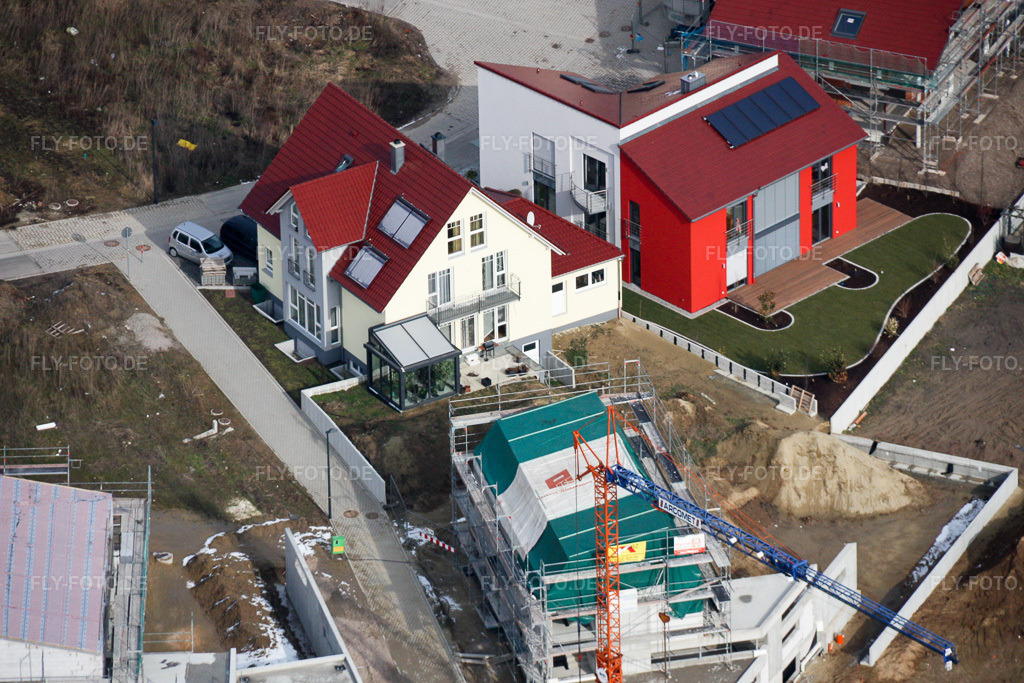 Luftbild: Neubaugebiet Am Höhenweg in Kandel im Bundesland Rheinland-Pfalz in Deutschland. Foto: IMG_16788.jpg vom 15.02.2009 durch Werner Riehm/FLY-FOTO.de