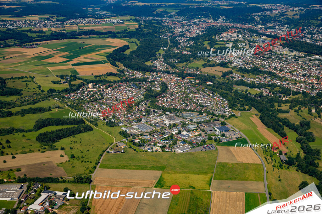 Das Luftbild zeigt : Unterbettringen Schwäbisch Gmünd - Die Luftaufnahme wurde 2024 vom UL-Flugzeug aus erstellt ( keine Drohne ) - Hochauflösende Luftaufnahme - Für grossformatige Ausdrucke geeignet. Die Geschenkidee !Mit Lizenz und Bildrechte bestellbar
