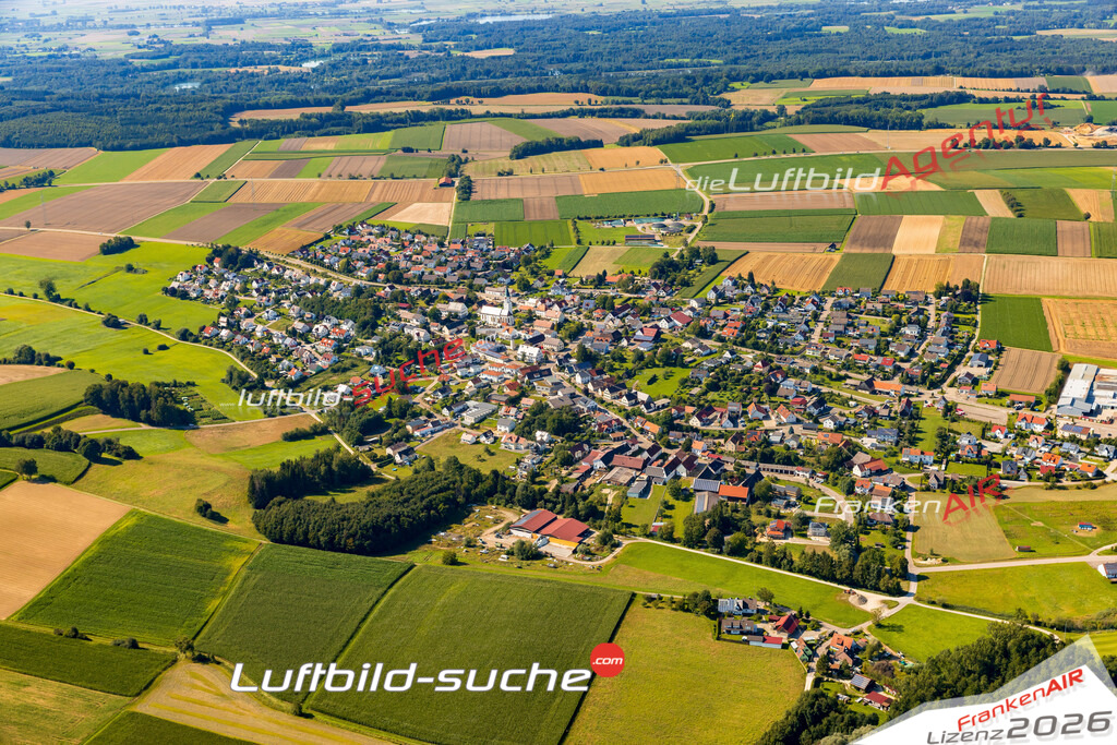 Luftaufnahme Harthausen Rettenbach - Die Luftaufnahme wurde 2025 vom UL-Flugzeug heraus erstellt ( keine Drohne ) - Hochauflösende Luftaufnahme - für professionelle Ausdrucke geeignet. Die Geschenkidee !Mit Lizenz und Bildrechte bestellbar