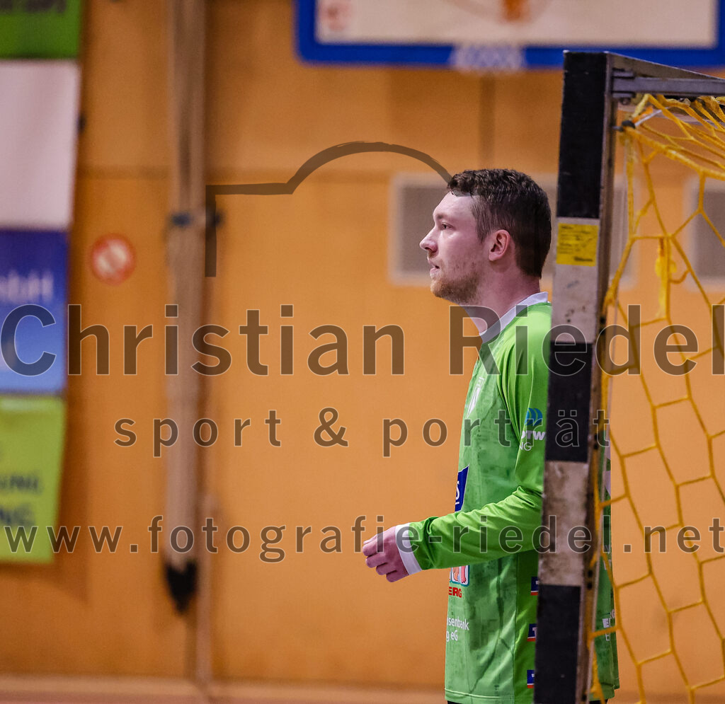 2024-12-14_085_SpVgg_Altenerding_gegen_MTV_Pfaffenhofen | Erding, Deutschland, 14.12.2024:Handball, Bezirksoberliga Männer 2024 / 2025, 10. Spieltag, SpVgg Altenerding gegen MTV Pfaffenhofen, Endergebnis: 32:30Torwart Ferdinand Mayer (SpVgg Altenerding, #97)Foto: Christian Riedel / fotografie-riedel.net
